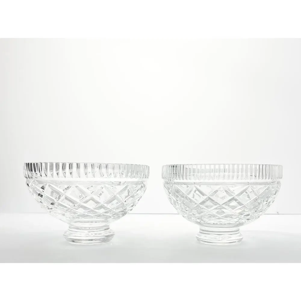 Waterford “Killeen” Pair of Crystal Footed Bowls 6” Signed